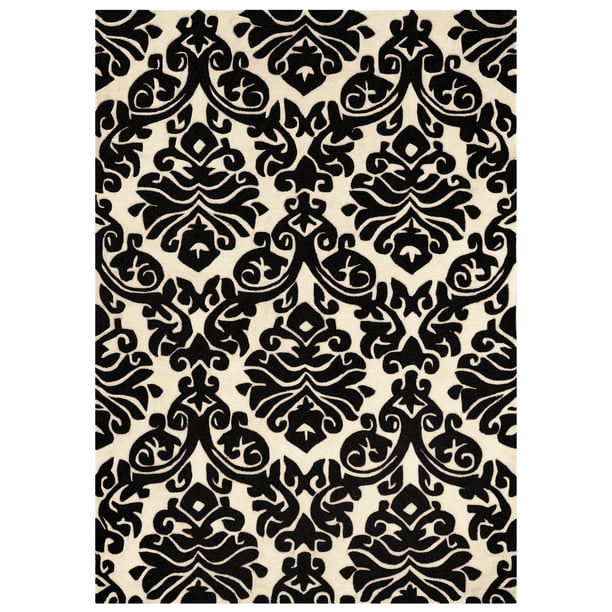 Linon Home Décor CHSBGE-WH Rug Black Linon Home Décor CHSBGE-WH Rug Black